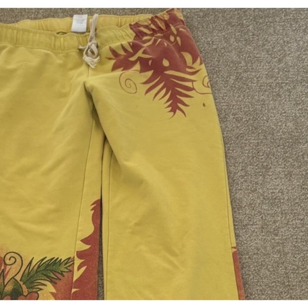 Vintage Y2K Ed Hardy Yellow Sweatpants With Drawstring And Logo On Butt - Picture 2 of 4